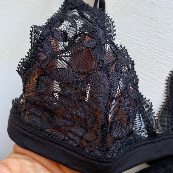 Valentine black NYC by jonas & brown bra lace size XS wireless NWT - Picture 3 of 11